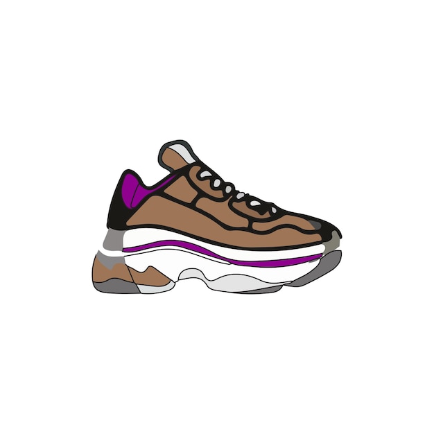 Vector sapatos deportivos con icono de tipo vectorial