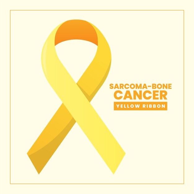 Sarcoma hueso cáncer cinta amarilla eps vector