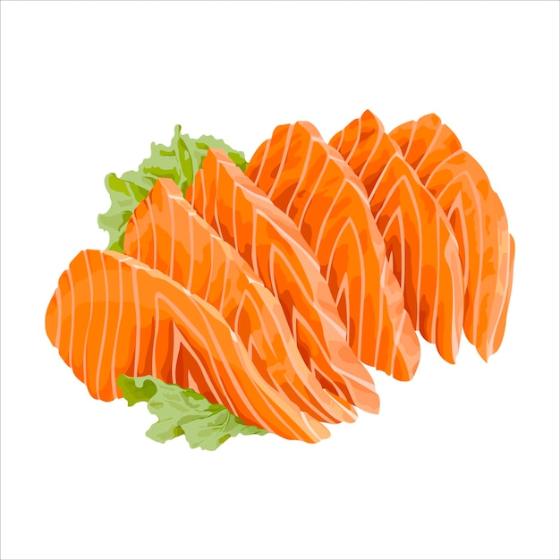 Sashimi de salmón Ilustración vectorial aislada
