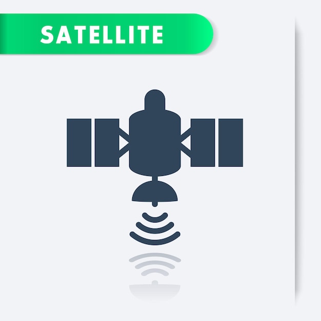 Satélite icono aislado navegación por satélite comunicaciones por satélite ilustración vectorial