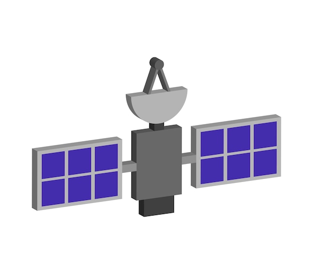 Vector satélite tridimensional