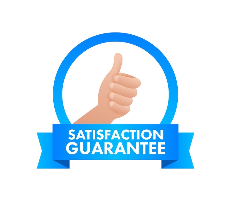 Vector satisfacción del cliente etiqueta garantizada ilustración de stock vectorial