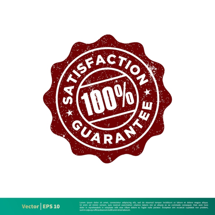 Vector satisfacción garantía sello sello emblema vector plantilla ilustración diseño vector eps 10
