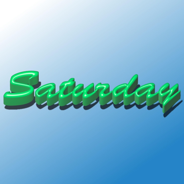 Vector saturday 3d lettering