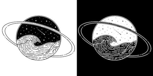 Saturno con onda Monoline