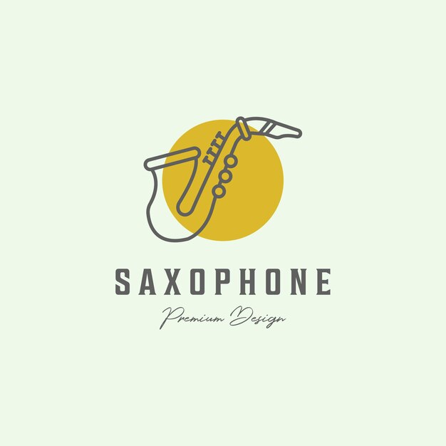 saxofón arte de línea diseño de instrumentos musicales logotipo ilustración minimalista creativo