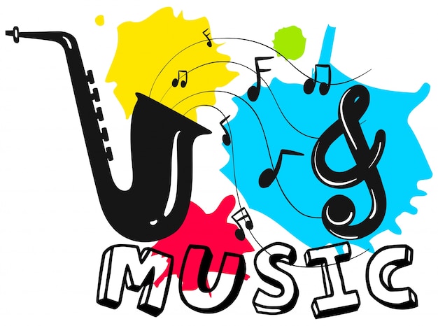 Saxofón con música de palabra en el fondo