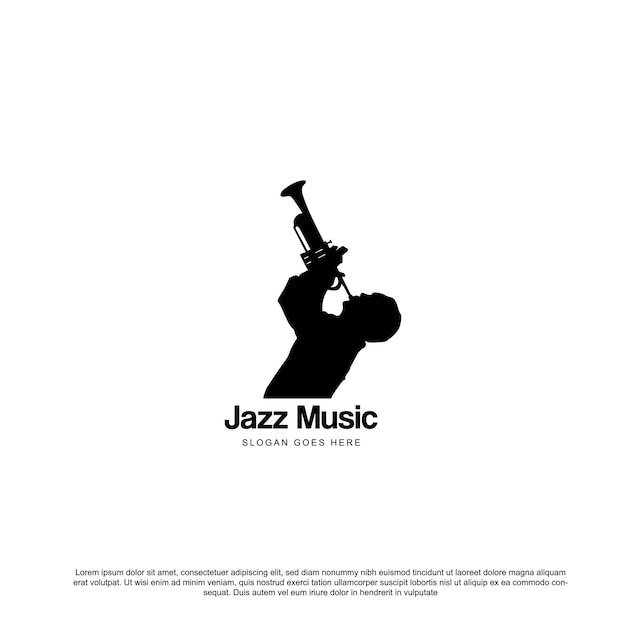 Saxofonista de silueta para el diseño del logotipo de jazz