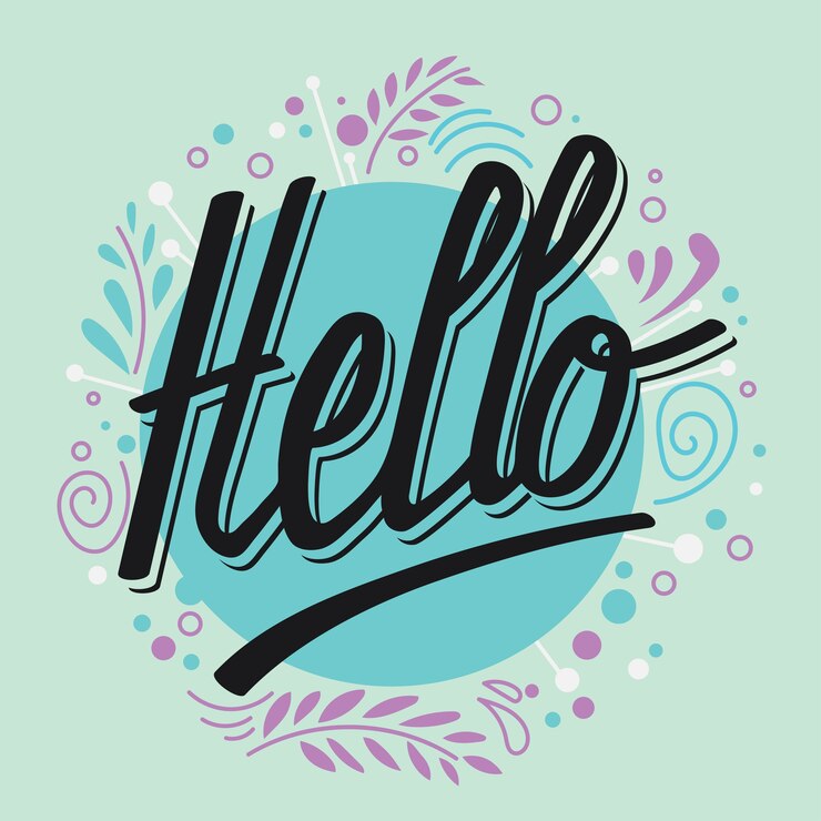 Vector say hello lettering