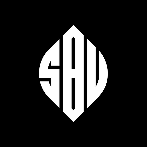 SBU diseño de logotipo de letra de círculo con forma de círculo y elipse SBU letras de elipse con estilo tipográfico Las tres iniciales forman un logotipo de círculo SBU círculo emblema monograma abstracto letra marca vector