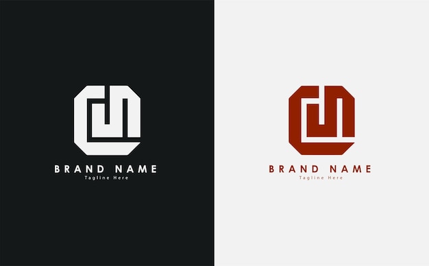 SC Elegante diseño de logotipo vectorial en color negro, blanco y rojo
