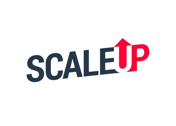 Vector scale up tipografía con icono de flecha simplemente moderna ilustración vectorial única