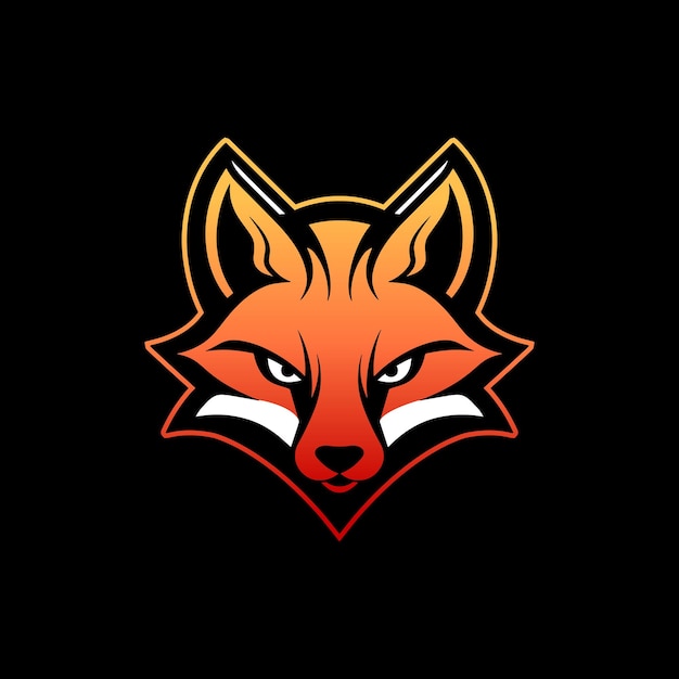 Scary expressive fox head logo ilustración mascota para juegos y deportes electrónicos