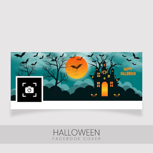 Scary happy halloween mal de ojo plantilla de portada de facebook 20