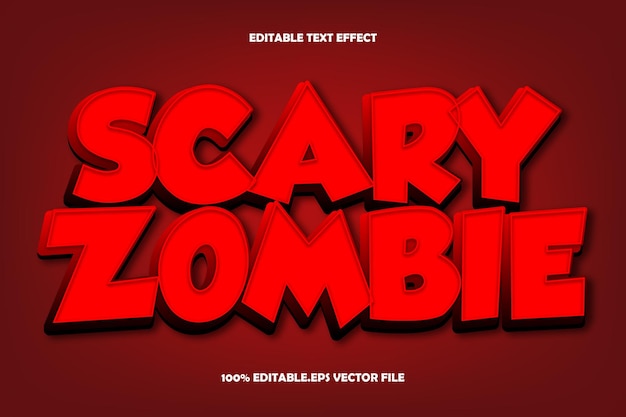 Scary Zombie Editable Text Effect 3D Relieve Gradiente Estilo