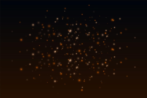 Scattered floating particles with various sizes on gradient background Creates dynamic composition with depth and ambient atmosphere