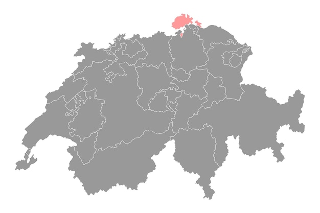 Schaffhausen mapa cantones de Suiza ilustración vectorial