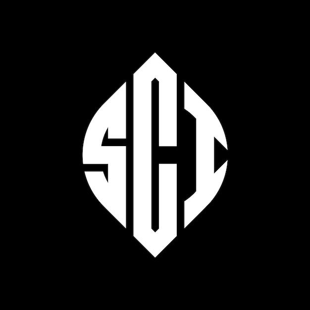 SCI diseño de logotipo de letras circulares con forma de círculo y elipse SCI letras elípticas con estilo tipográfico Las tres iniciales forman un logotipo de círculo SCI emblema de círculo Monograma abstracto letra marca vector