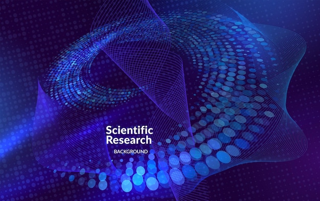 Scientific Research Abstract Data Visualization Futuristic Lines Waves and Particles Flow Digital Background for Analytics AI Machine Learning and Science Presentation