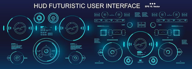 Scifi futurista blue hud dashboard display pantalla de tecnología de realidad virtual