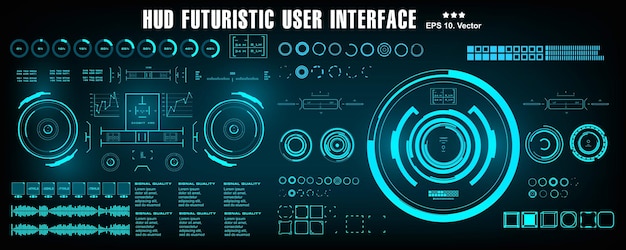 Scifi futurista blue hud dashboard display pantalla de tecnología de realidad virtual