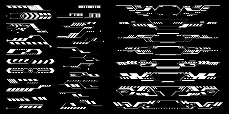 Scifi futurista hud tablero de instrumentos pantalla de tecnología de realidad virtual conjunto de interfaz de usuario