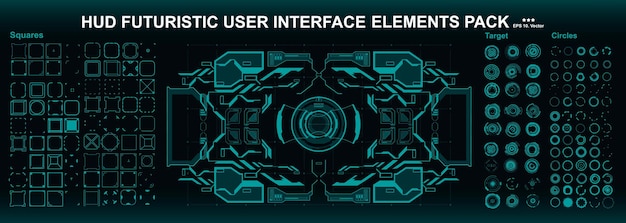 Scifi futurista hud tablero de instrumentos pantalla tecnología de realidad virtual pantalla HUD elementos de interfaz