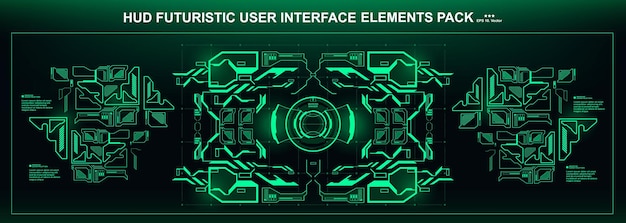 Scifi futurista hud tablero de instrumentos pantalla tecnología de realidad virtual pantalla HUD elementos de interfaz