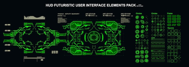 Scifi futurista hud tablero de instrumentos pantalla tecnología de realidad virtual pantalla hud elementos de interfaz