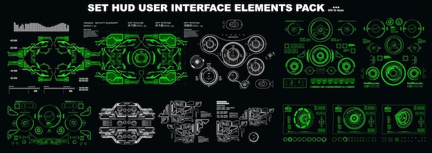 Scifi futurista hud tablero de instrumentos pantalla tecnología de realidad virtual pantalla HUD elementos de interfaz