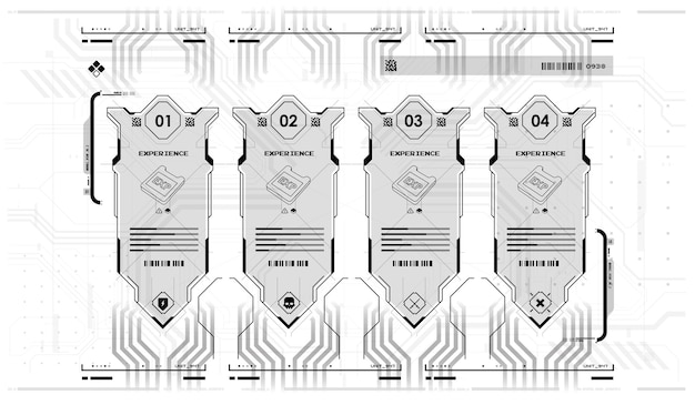 Scifi futurista hud tablero de instrumentos pantalla de tecnología de realidad virtual pantalla de juego ui