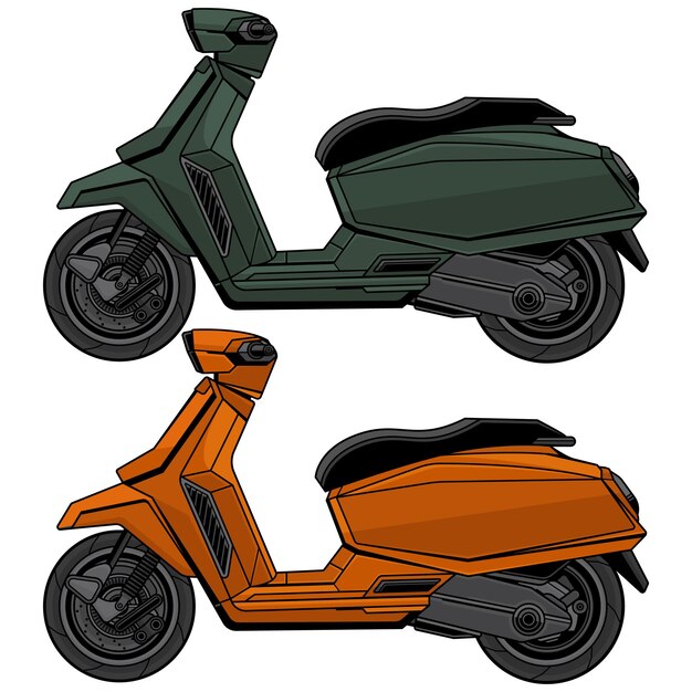 Vector scooter automático y motocicleta