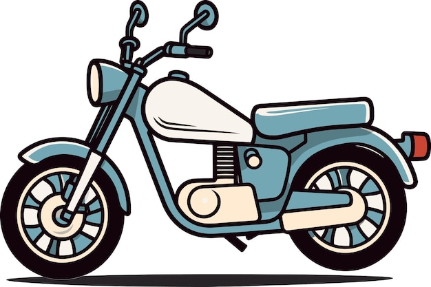 un scooter azul con un asiento blanco y una rueda negra