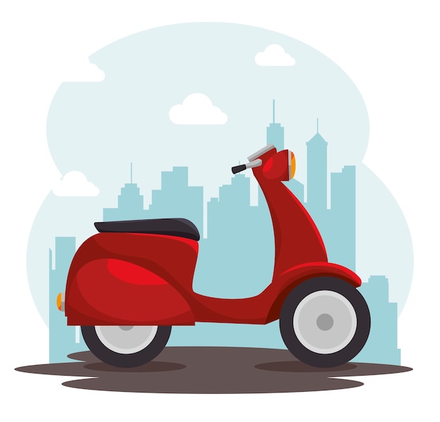 Scooter bike italian isolated icon