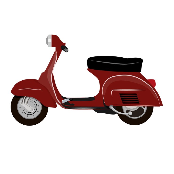 scooter de color rojo vector