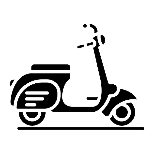 El scooter de entrega es un glifo en negro sólido.