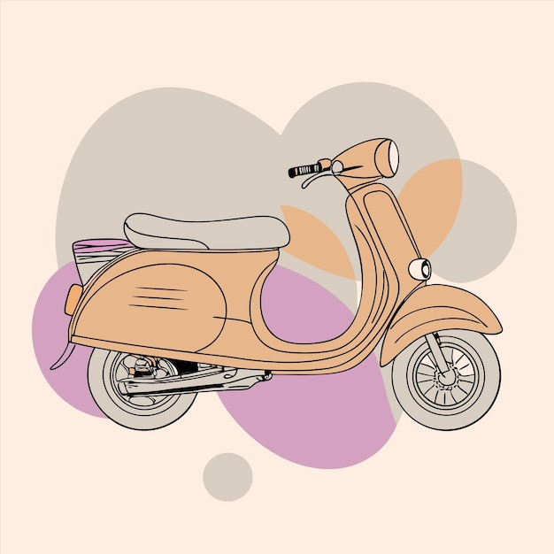 un scooter con un fondo rosa y un fondo rosado y púrpura