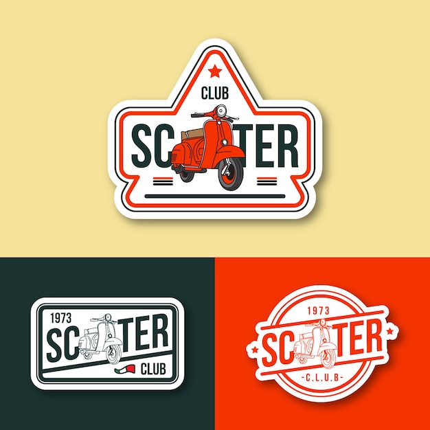 Vector scooter logo emblema