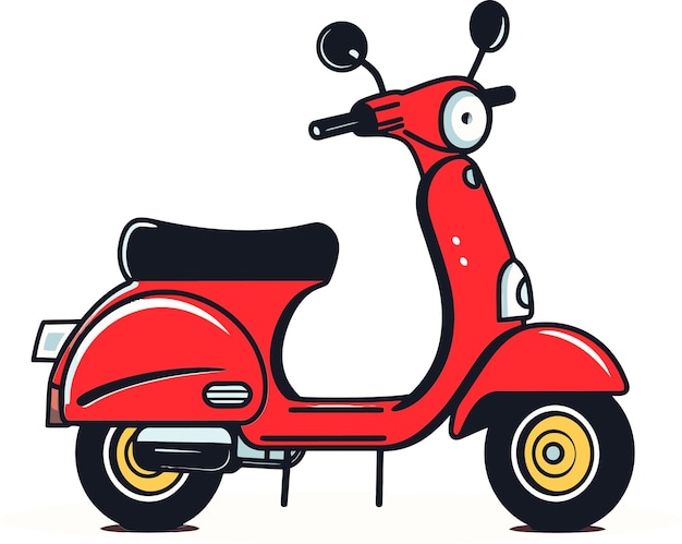 un scooter rojo con una cabeza de ciervo rojo y la palabra antropología en el frente