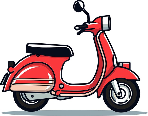 un scooter rojo con un manillar rojo