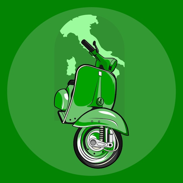 Vector scooter vespa verde