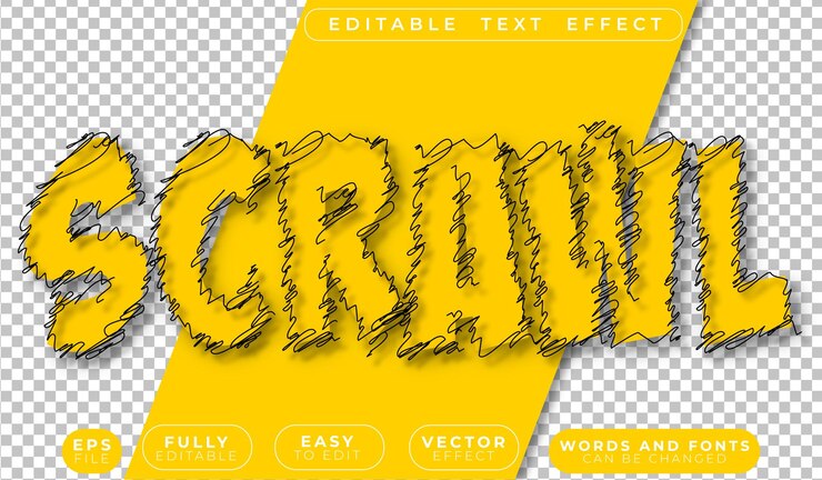 Vector scrawl scribble drawing doodle sketch un archivo de texto vectorial totalmente editable