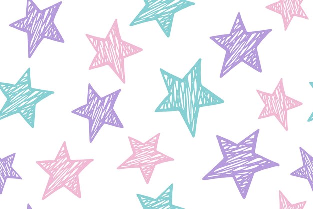 Scribble estrellas grunge vector de patrones sin fisuras Cosmos fondo