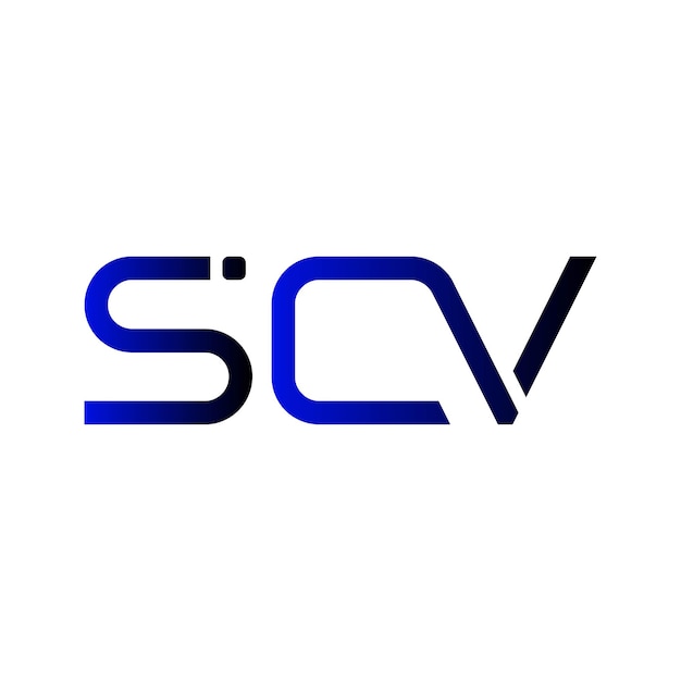 SCV iniciales monograma gradiente moderno minimalista letra marca de identidad de negocio vector diseño del logotipo