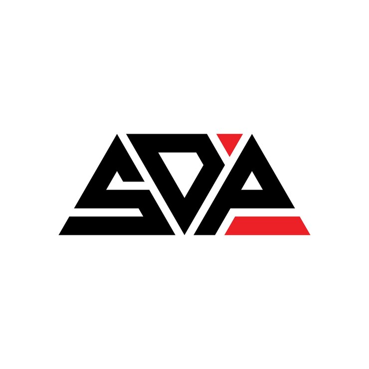 Vector sdp diseño de logotipo de letra triangular con forma de triángulo sdp diseño del logotipo triangular monograma sdp plantilla de logotipo vectorial triangular sdp con color rojo sdp logotipo triangular simple elegante y lujoso logotipo sdp