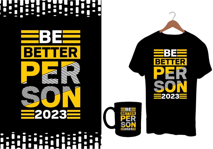 Vector sé mejor persona 2023 diseño de camiseta con citas inspiradoras modernas