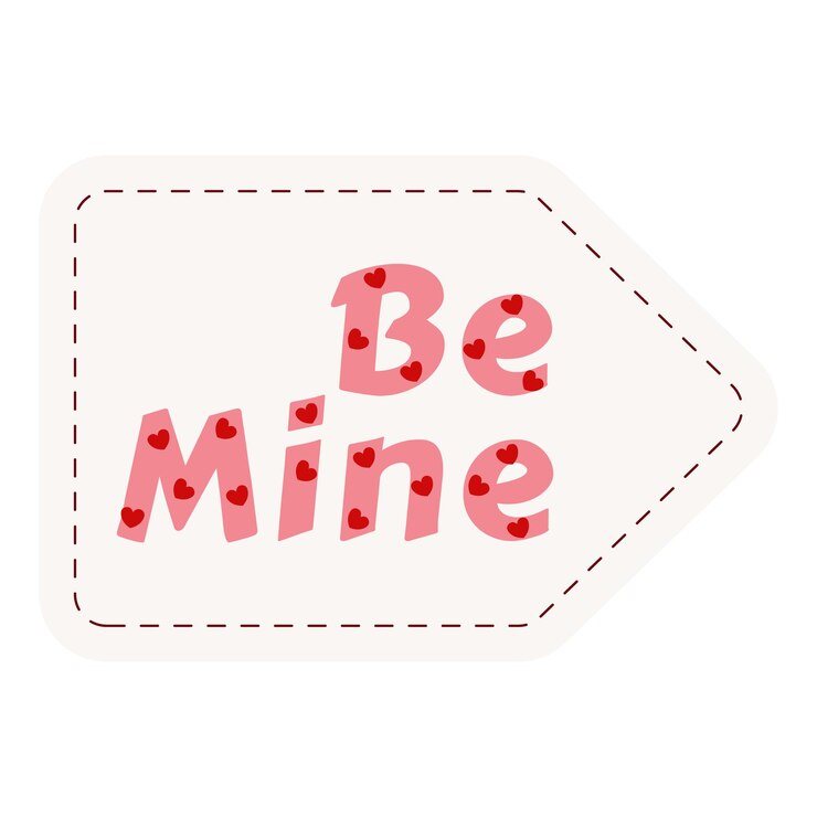 Vector sé mi etiqueta de letras letras con corazones