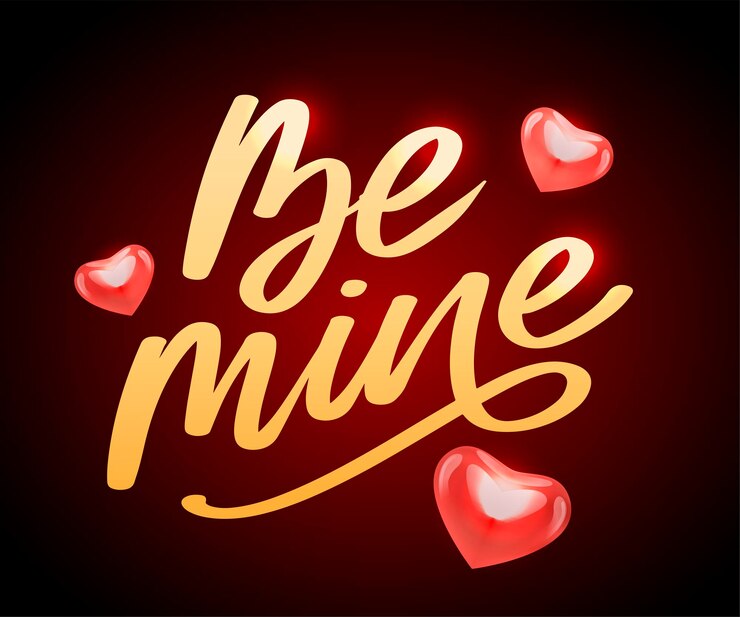 Vector sé mi plantilla del día de san valentín para el diseño de pancartas. fondo fondo romántico. letras de mano.