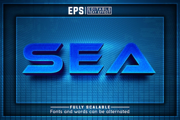 SEA 3d Efecto de texto editable