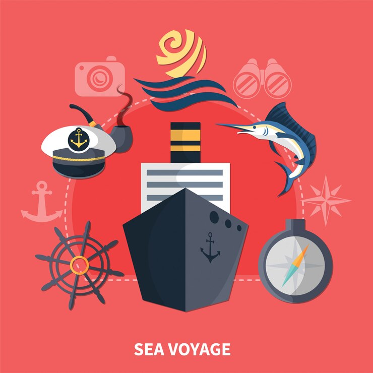 Vector sea voyage concept